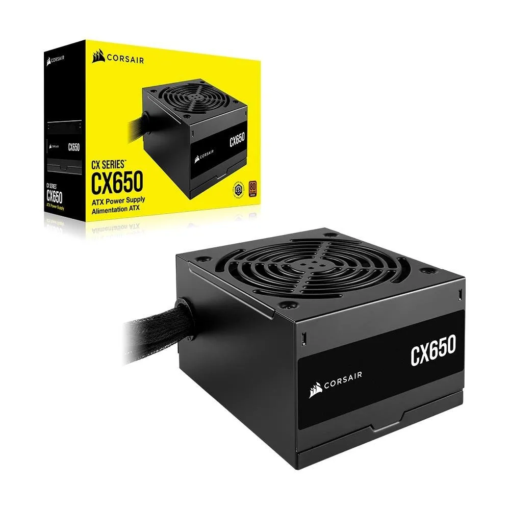 [App] Fonte Corsair Cx Series Cx650, 650w, 80 Plus Bronze, Com Cabo, Preto - Cp-9020278-Br